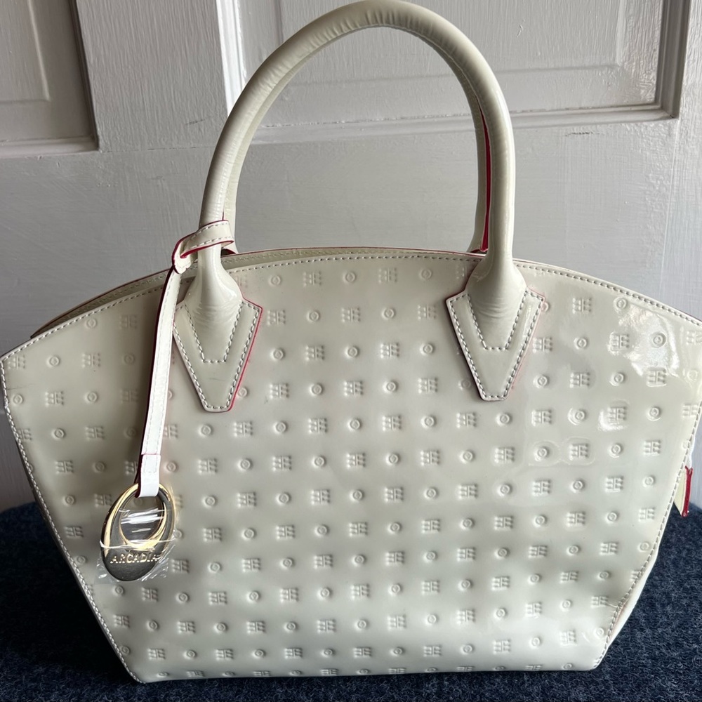 Arcadia Cream Patent Leather Purse